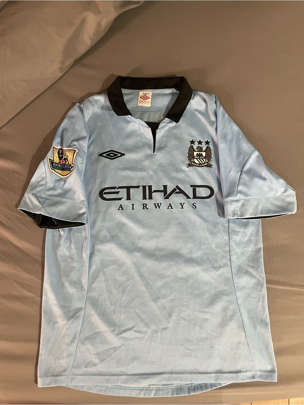 Vintage Manchester City 2012-13 Home Jersey Umbro David Silva #21 Mens Small EPL